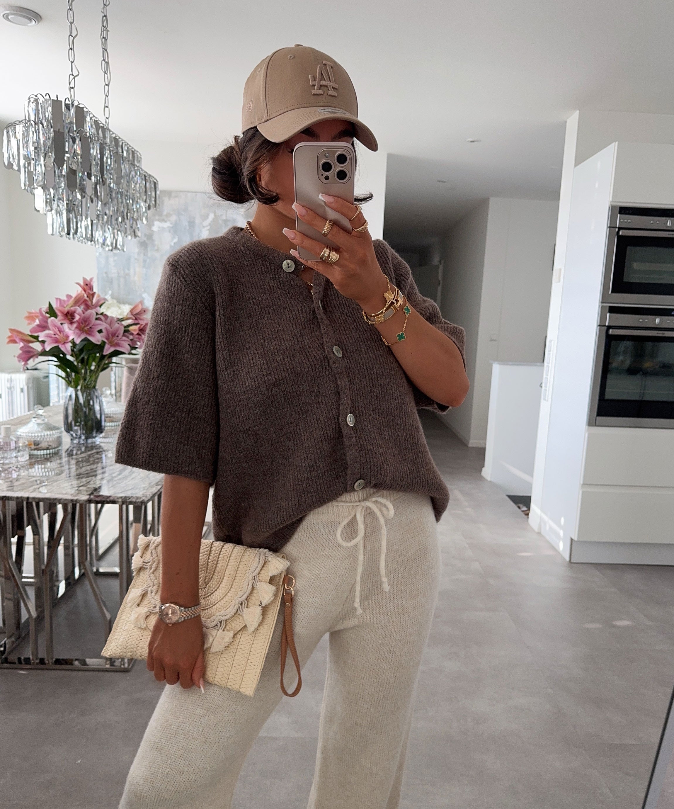 Kurzarm Strickjacke Jesse Braun