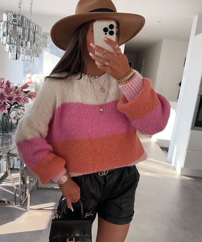 Pullover Vicky Streifen Pink Orange  Ladypolitan ♡   