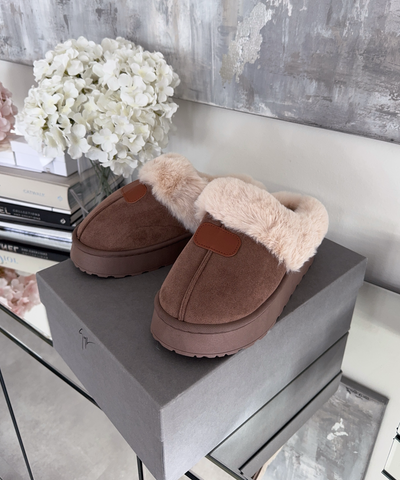 Gefütterte Pantolette Lena Braun Ladypolitan ♡