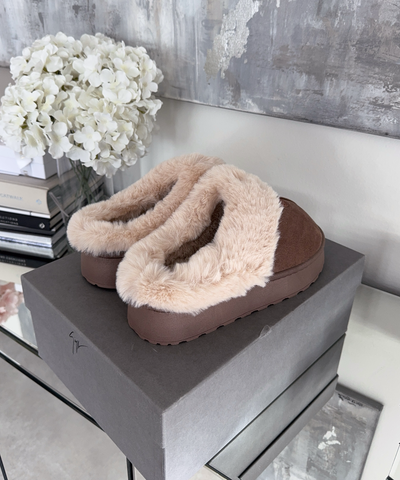 Gefütterte Pantolette Lena Braun Ladypolitan ♡