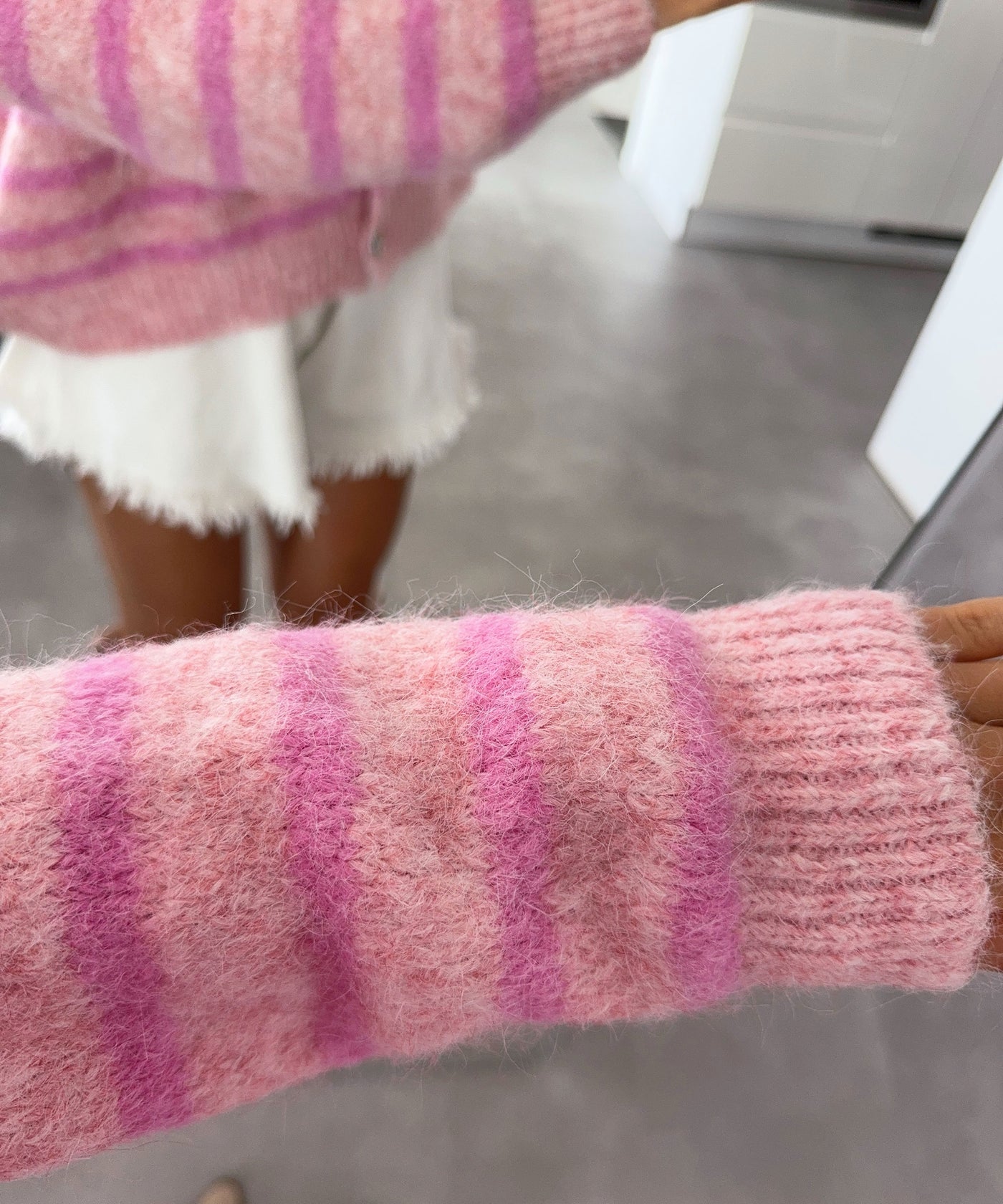 Cardigan Smiley Streifen Rosa Pink Ladypolitan ♡