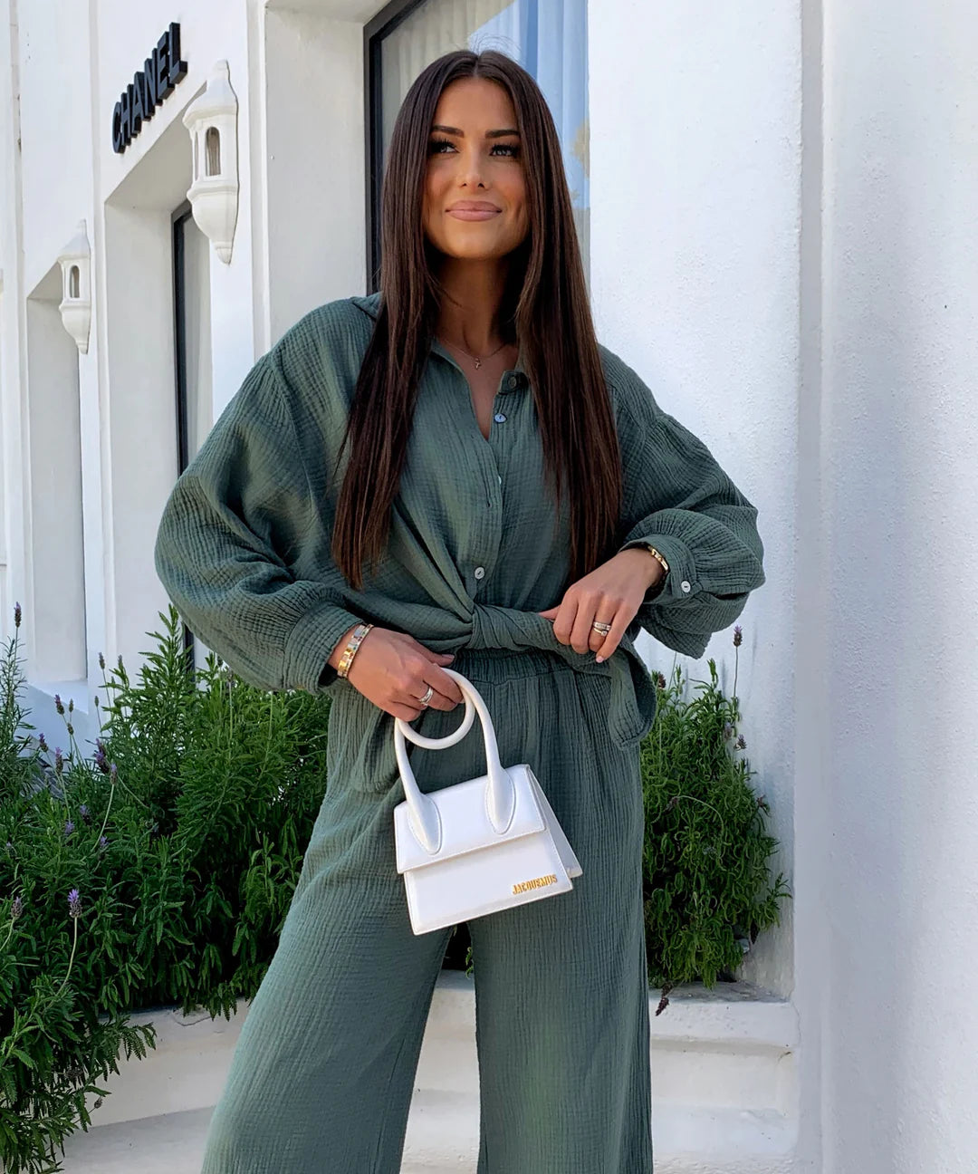 Musselin Set Alinea Khaki Ladypolitan ♡