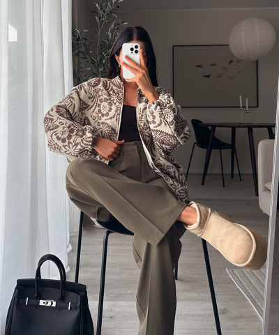 Jacke Flower Braun