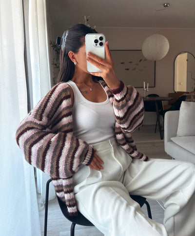 Cardigan Vaila Streifen Braun Ladypolitan ♡