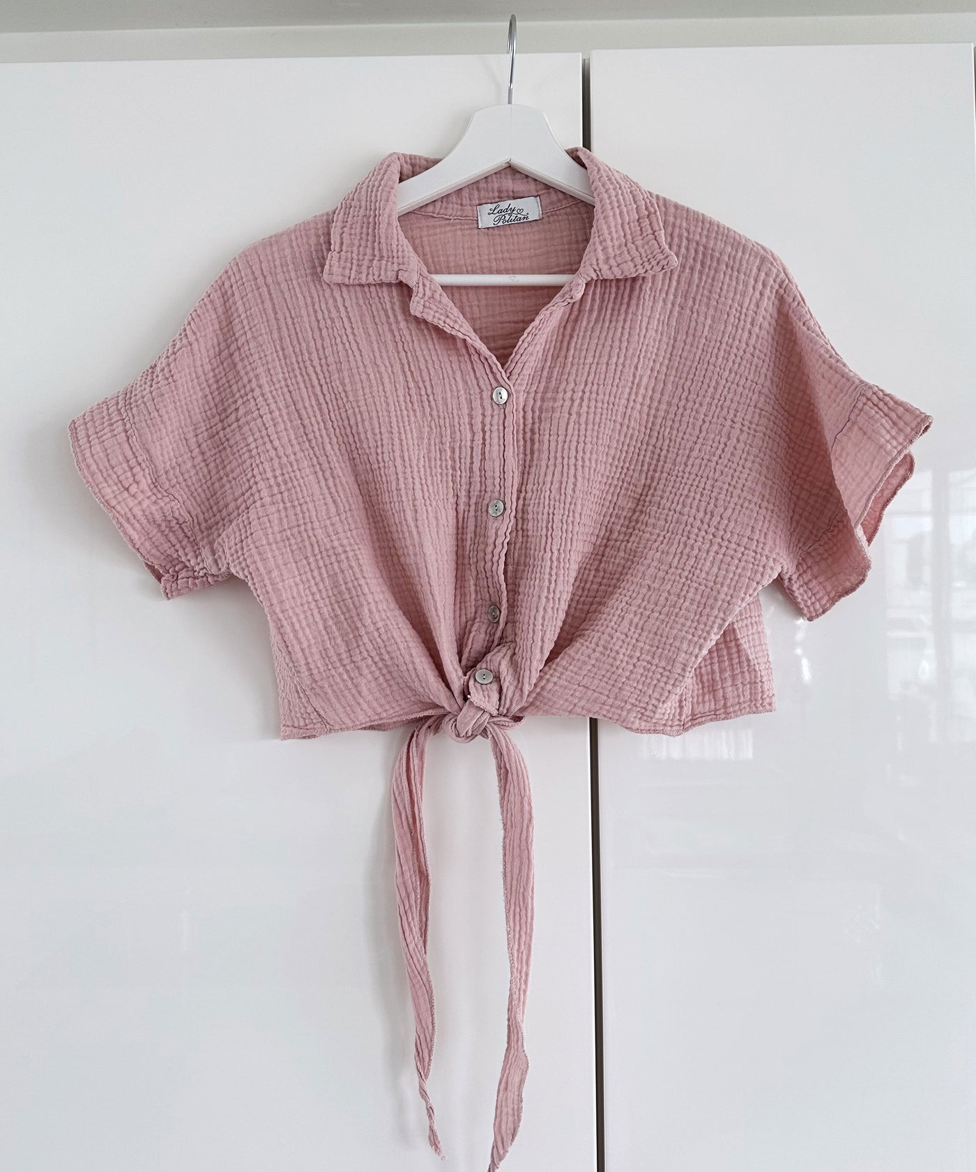 Musselin T-Shirt Knoten Rosa  Ladypolitan ♡   