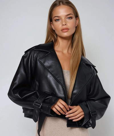 Lederjacke Farina Schwarz