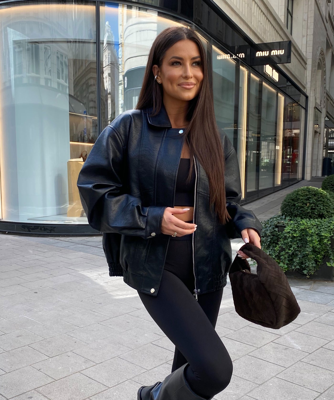 Oversize Lederjacke Hana Schwarz Ladypolitan ♡