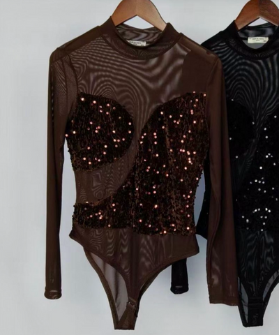 Mesh Body Pailleten Via Braun