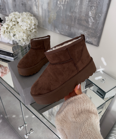 Gefütterte Plateau Boots Nina Dunkelbraun Ladypolitan ♡