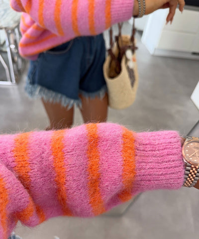 Cardigan Smiley Streifen Pink Orange Ladypolitan ♡