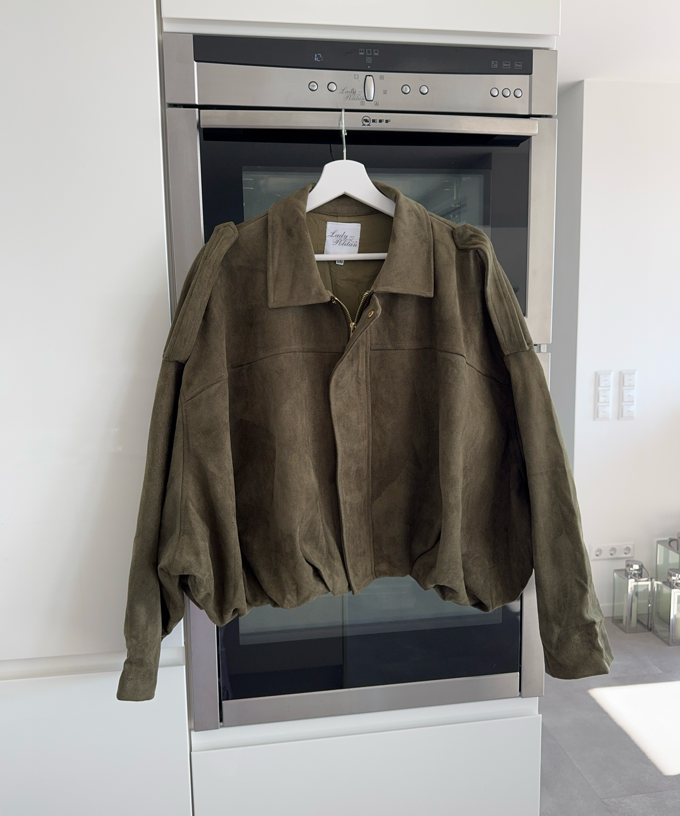 Wildlederoptik Jacke Linu Khaki