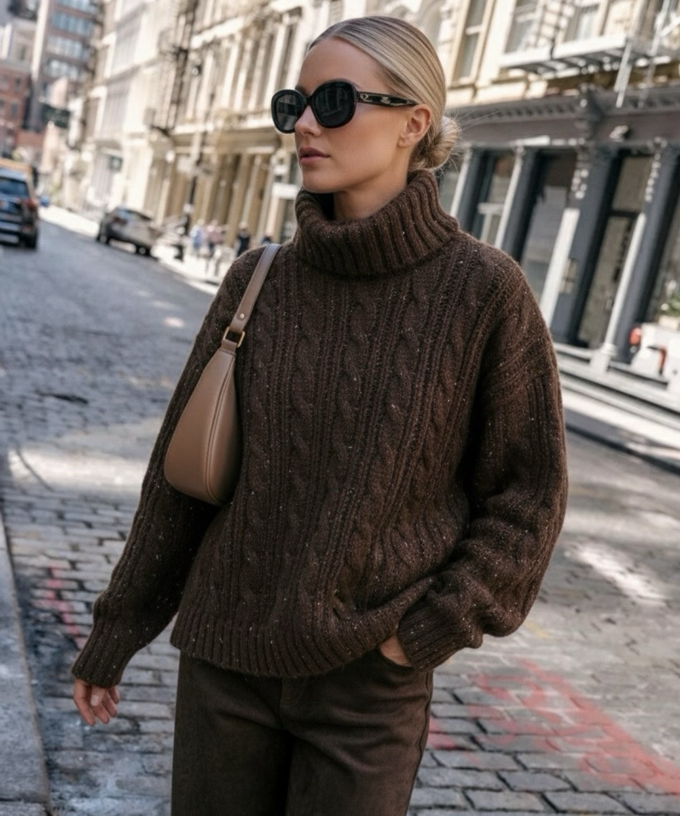 Rollkragen Pullover Vilena Braun Ladypolitan ♡