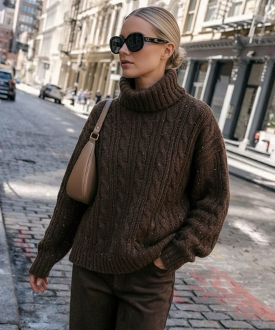 Rollkragen Pullover Vilena Braun Ladypolitan ♡