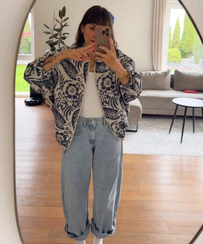 Jacke Flower Dunkelblau Ladypolitan ♡