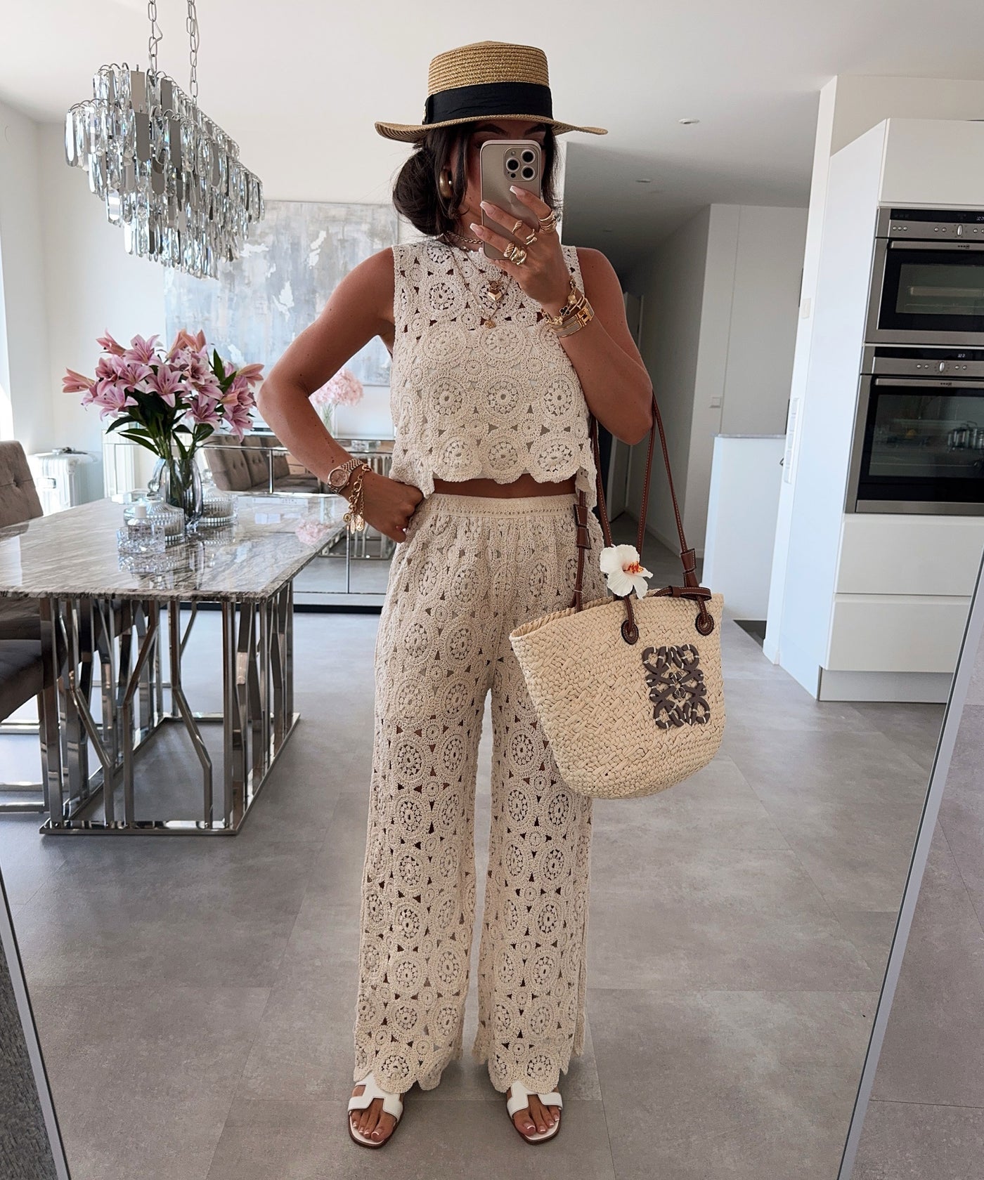 Häkel Hose Trisha Beige
