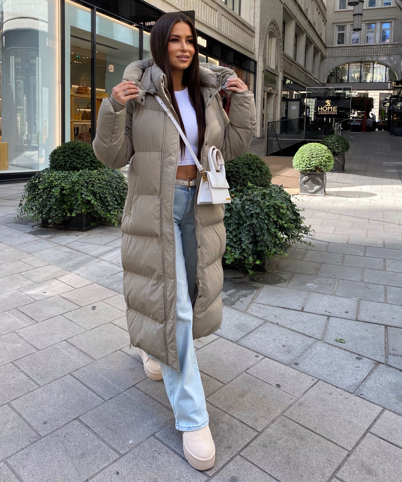 Oversize Jacke Addie Lang Taupe Ladypolitan ♡