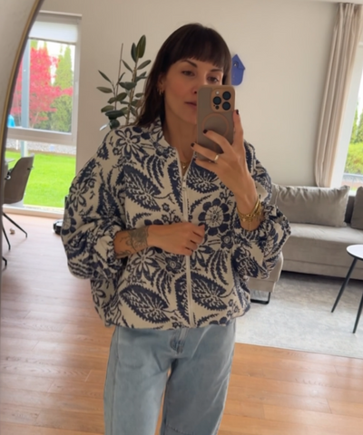 Jacke Flower Dunkelblau Ladypolitan ♡