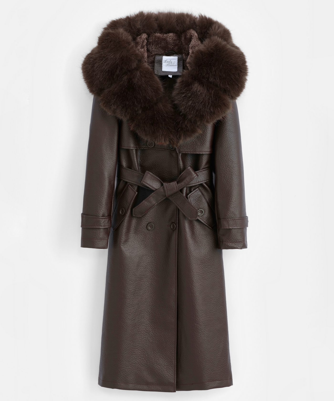 Kunstleder Mantel Katea Dunkelbraun