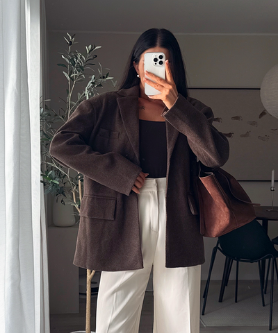 Wollfilz Look Blazer Sara Dunkelbraun