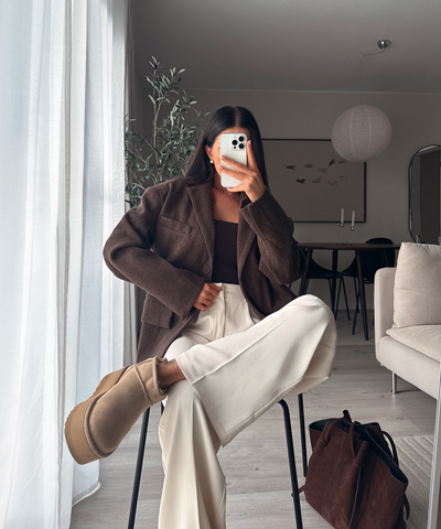 Wollfilz Look Blazer Sara Dunkelbraun