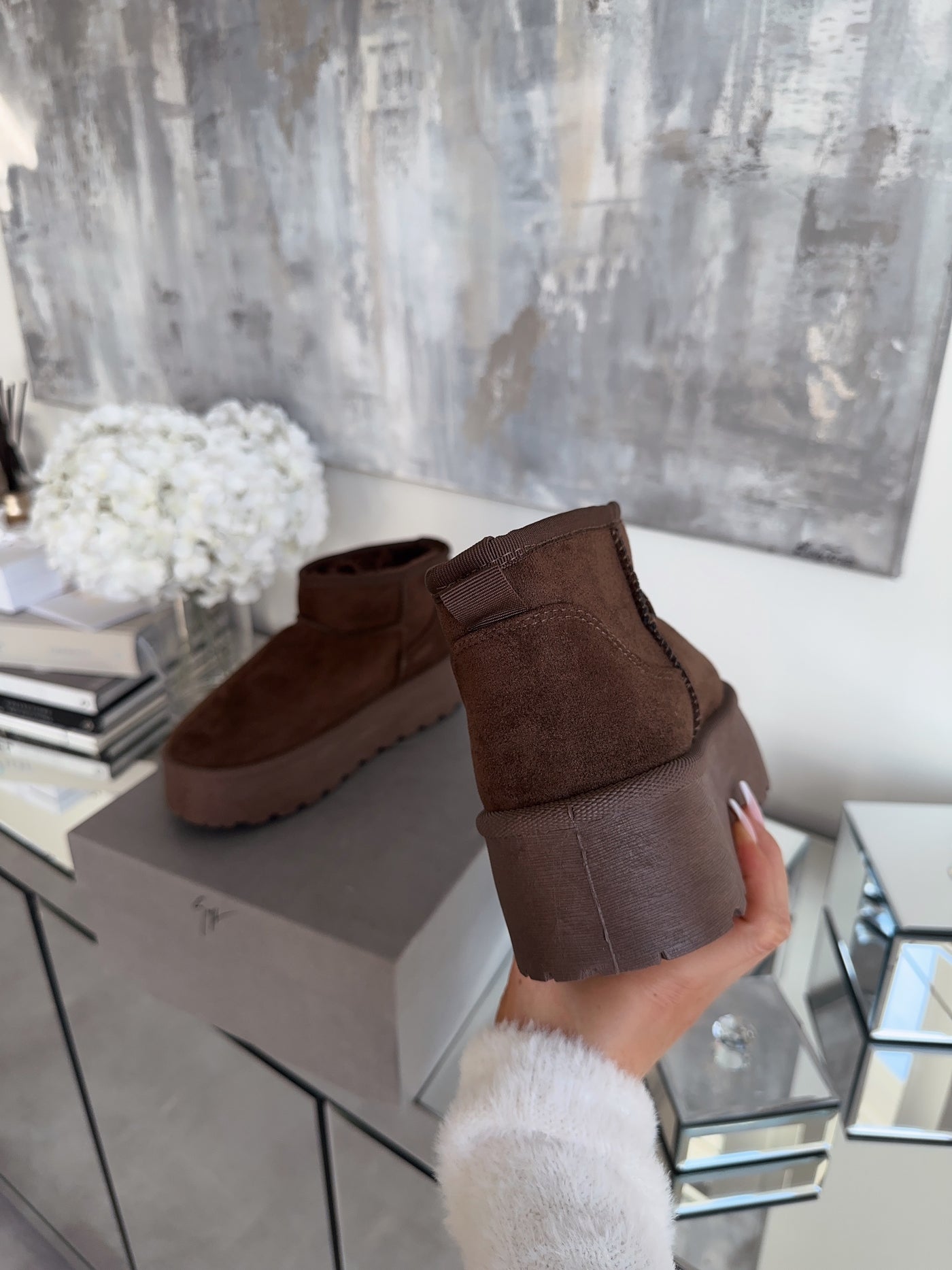 Gefütterte Plateau Boots Nina Dunkelbraun  Ladypolitan ♡   