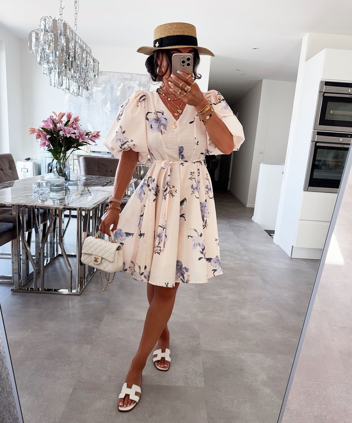Baumwoll-Leinen-Kleid Bianca Beige Ladypolitan ♡