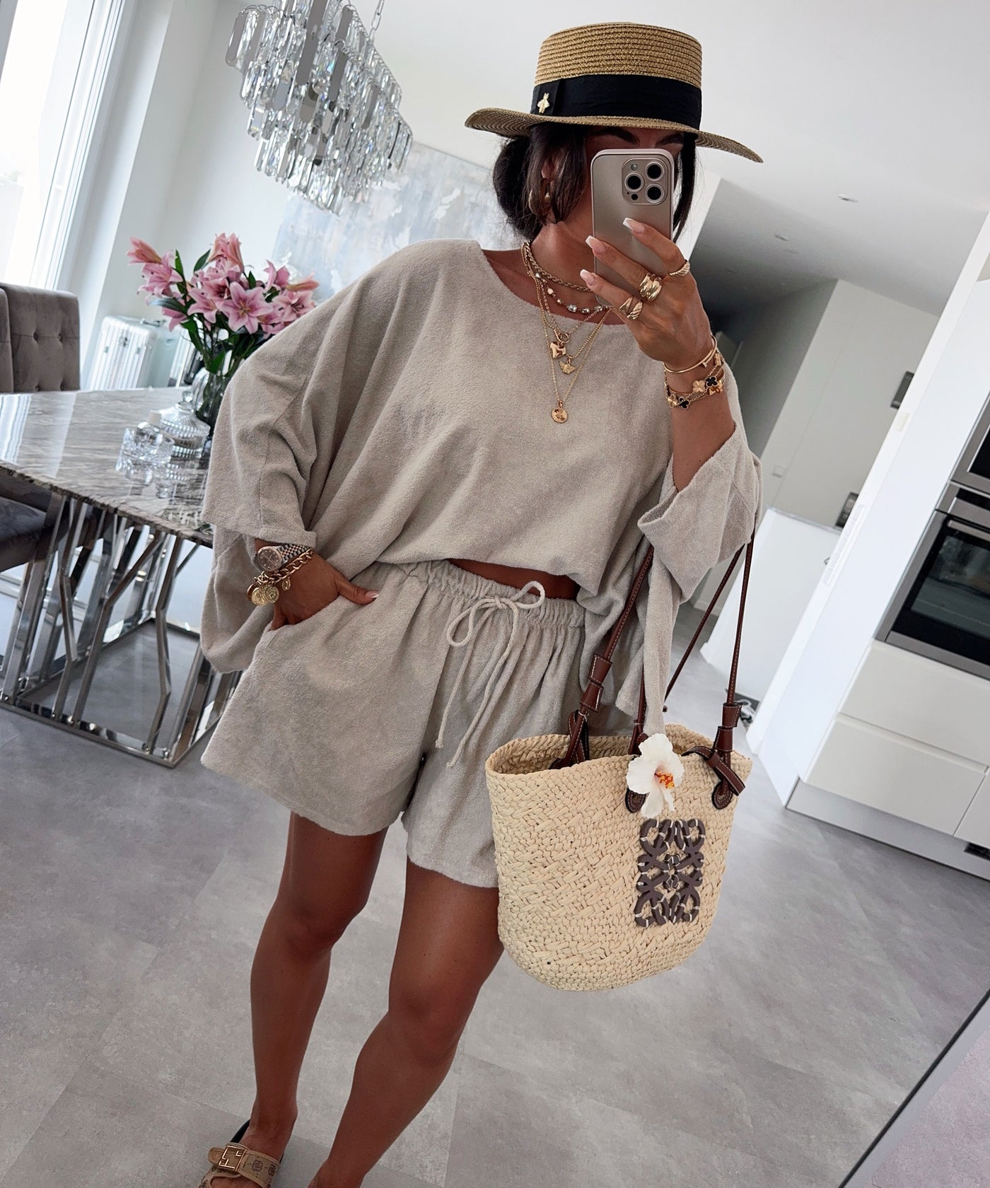 Baumwoll Shorts Hila Beige Ladypolitan ♡