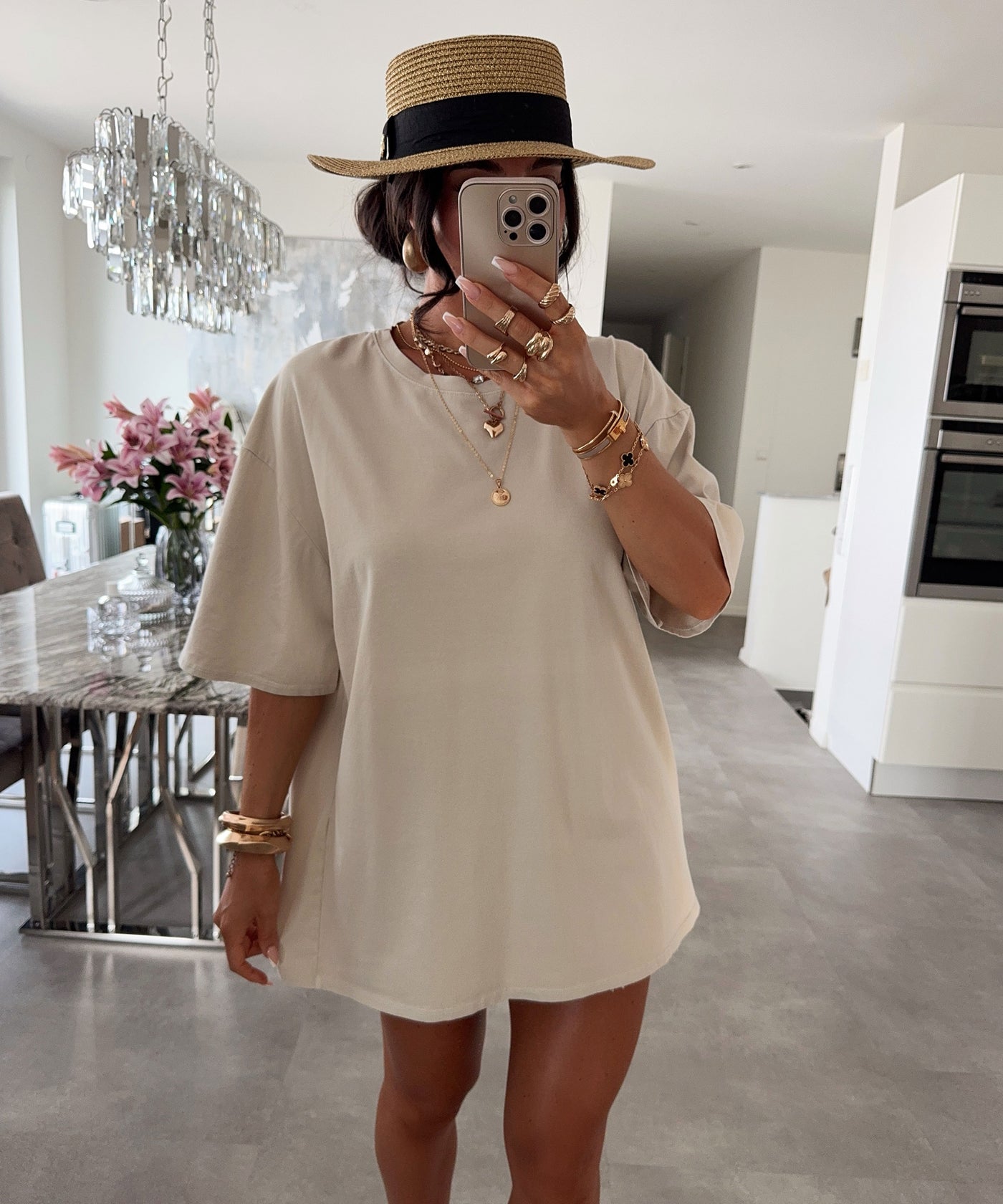 Baumwoll T-Shirt Blaire Beige Ladypolitan ♡