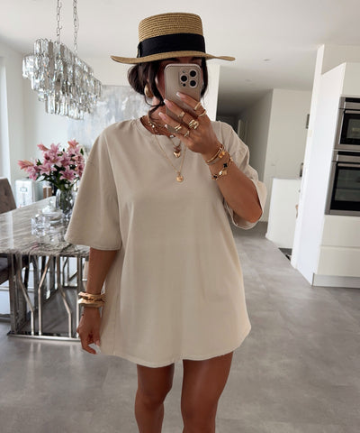 Baumwoll T-Shirt Blaire Beige Ladypolitan ♡