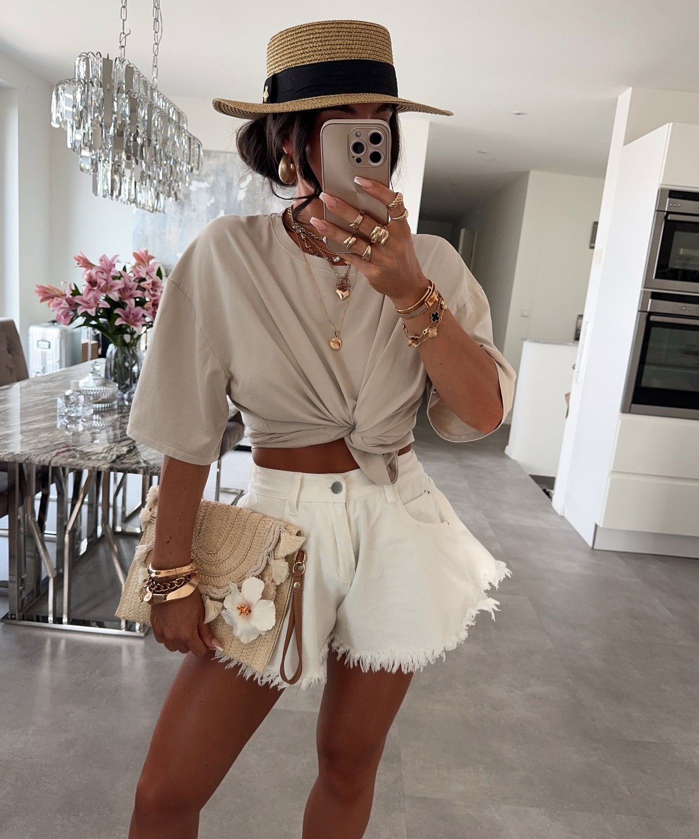 Baumwoll T-Shirt Blaire Beige Ladypolitan ♡