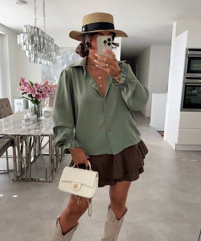 Bluse Diona Khaki Ladypolitan ♡