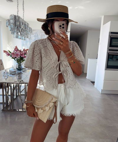 Bluse Gerid Beige Ladypolitan ♡