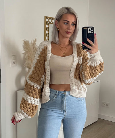 Bubble Cardigan Camel  Ladypolitan ♡   