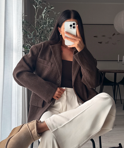 Wollfilz Look Blazer Sara Dunkelbraun