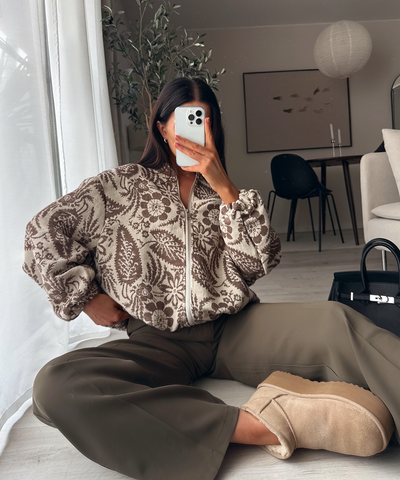 Jacke Flower Braun