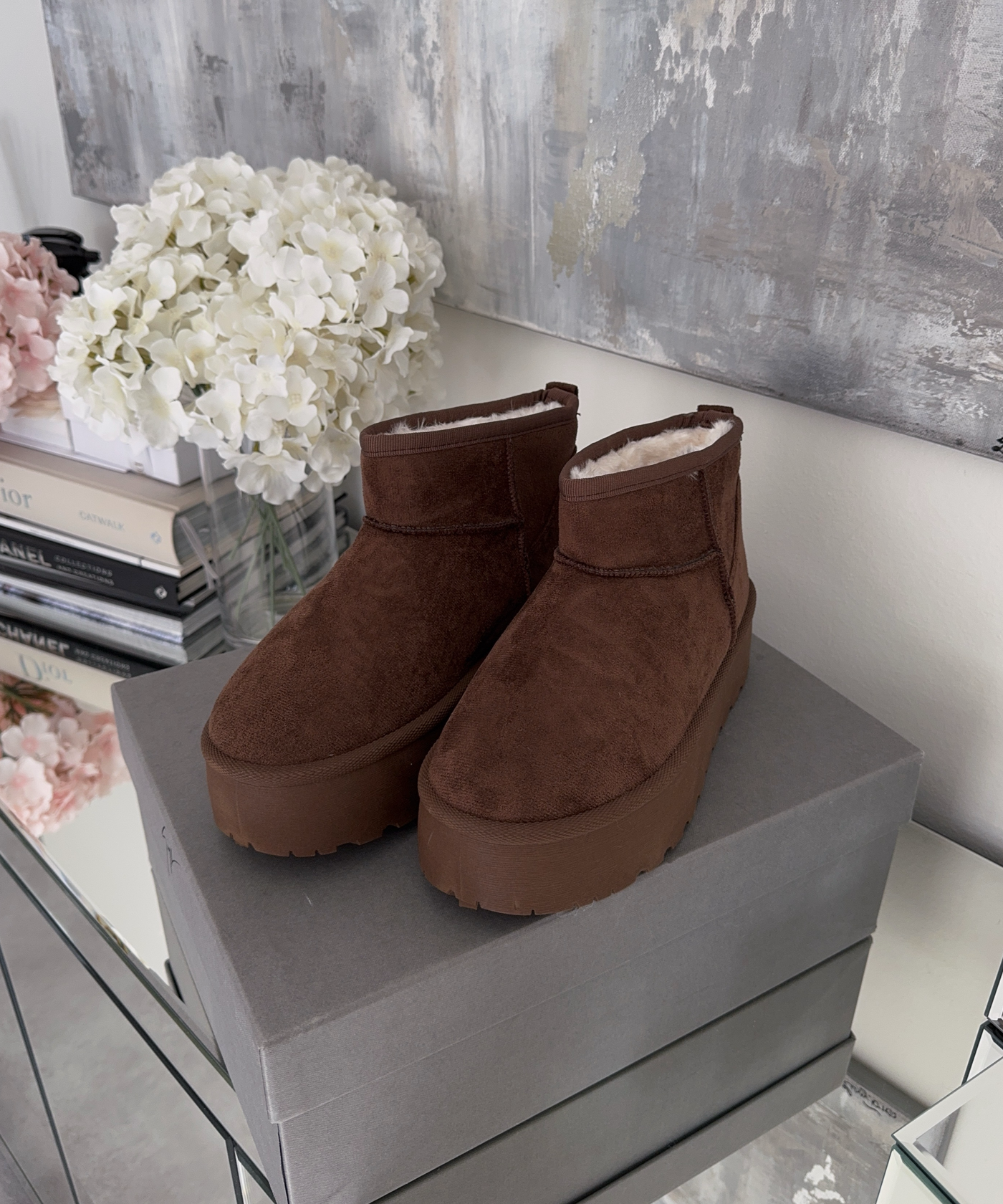 Gefütterte Plateau Boots Nina Dunkelbraun Ladypolitan ♡