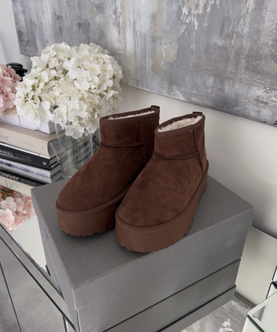 Gefütterte Plateau Boots Nina Dunkelbraun Ladypolitan ♡