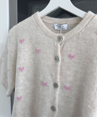 Cardigan Lene mit Herzen Rosa Ladypolitan ♡