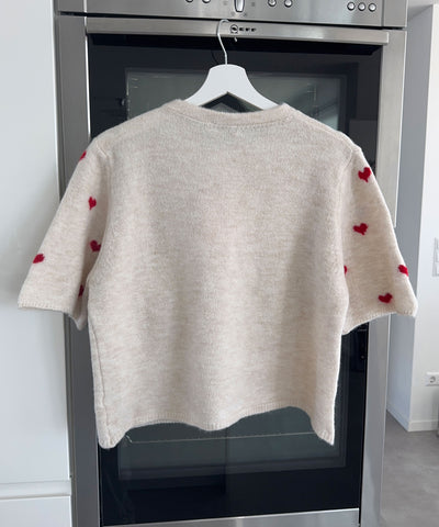 Cardigan Lene mit Herzen Rot Ladypolitan ♡