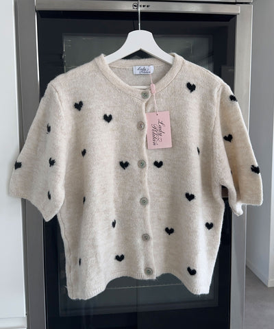 Cardigan Lene mit Herzen Schwarz Ladypolitan ♡