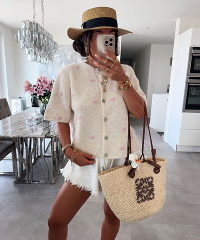 Cardigan Lene mit Herzen Rosa Ladypolitan ♡