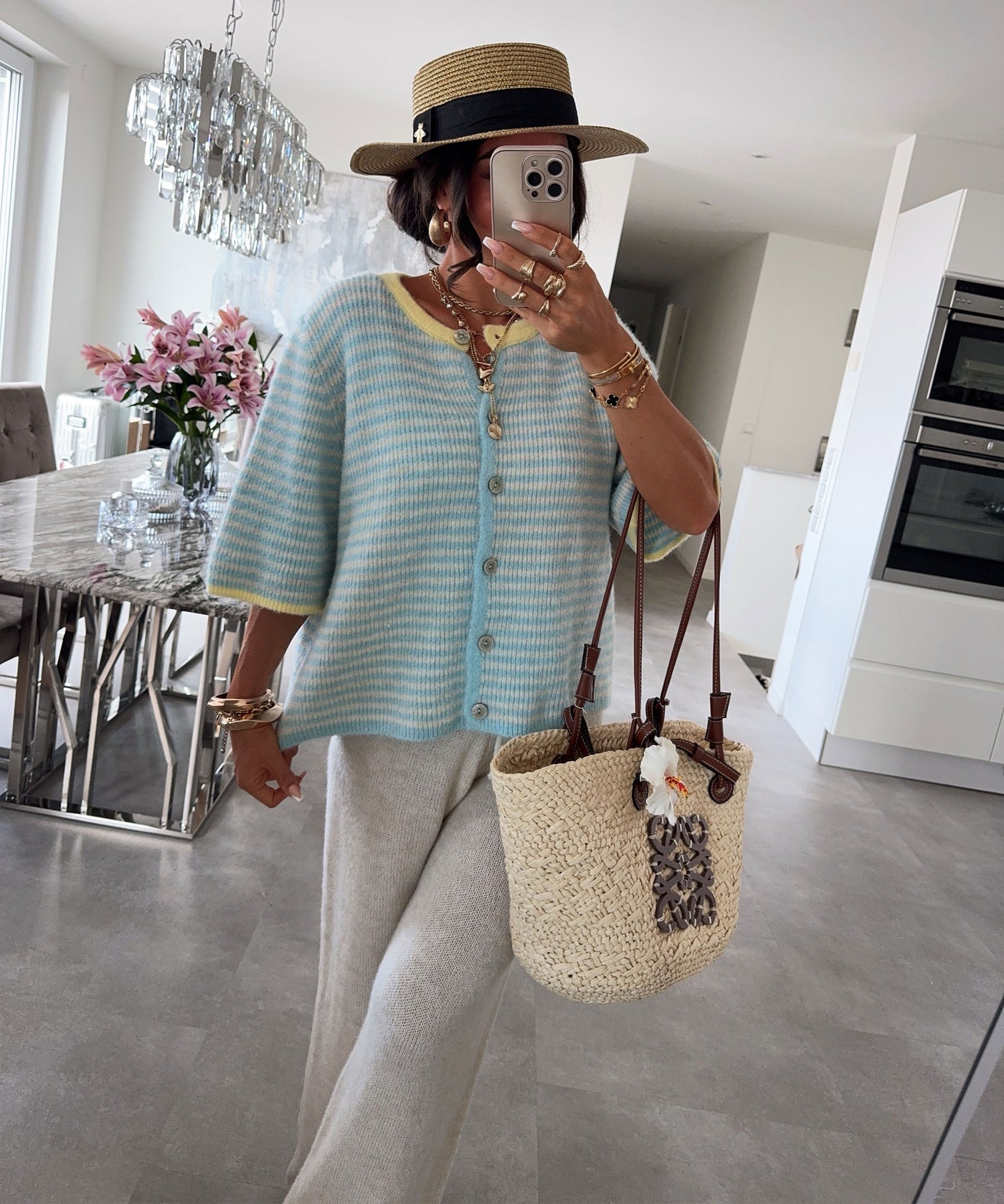 Cardigan Milli Streifen Hellblau Ladypolitan ♡
