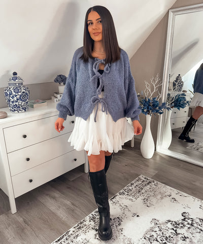 Cardigan Schleife Fia Jeansblau Ladypolitan ♡