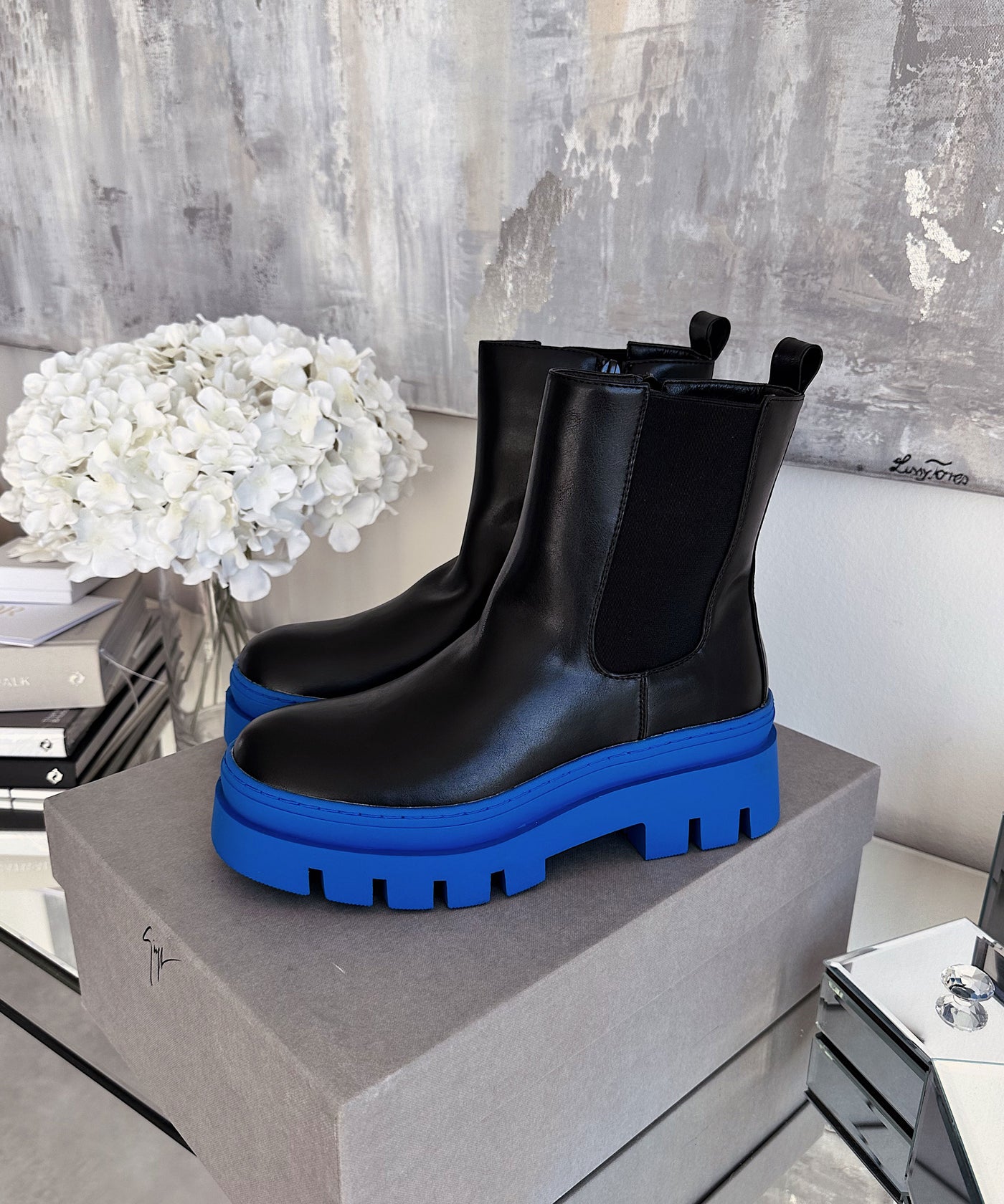 Chelsea Boots Nora Short Blau  Ladypolitan ♡   