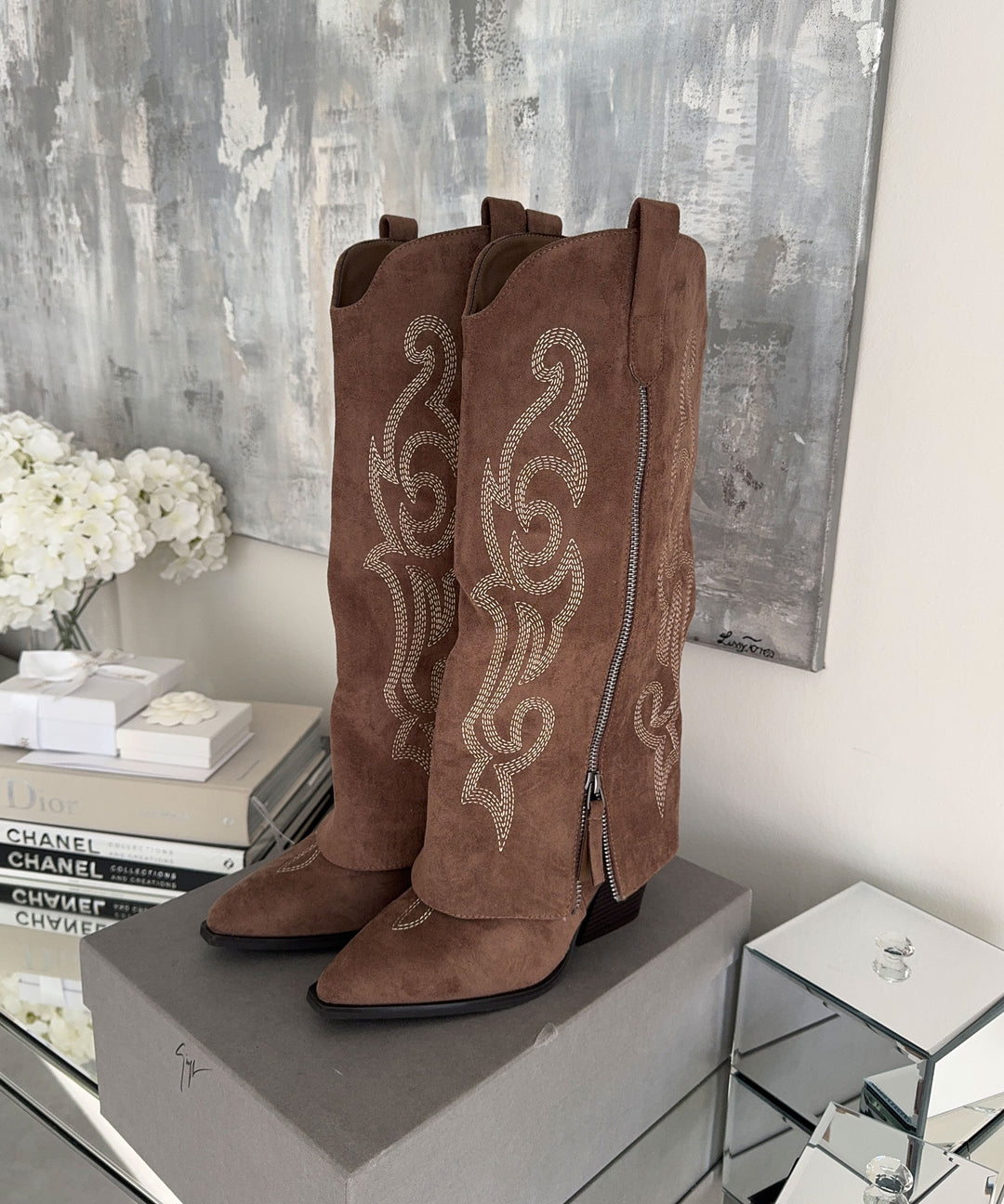 Damen Stiefel Braun Gabor Weitschaftstiefel L Winterstiefel Lange