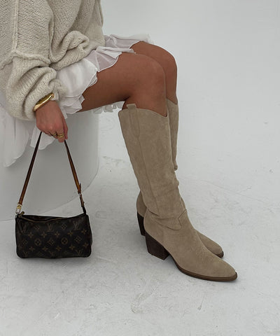 Cowboy Stiefel Selenay Beige Hoch Ladypolitan ♡