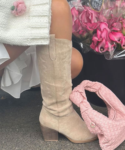 Cowboy Stiefel Selenay Beige Hoch Ladypolitan ♡