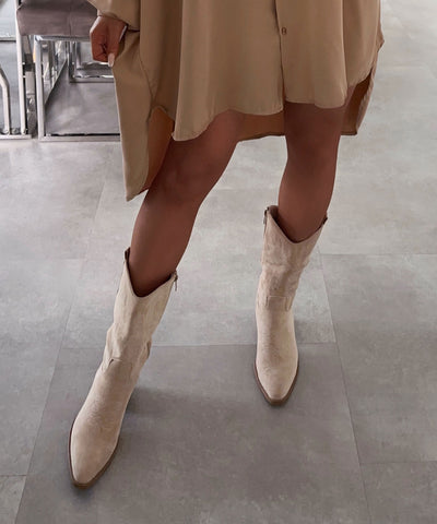Cowboy Stiefel Selenay Beige Midi  Ladypolitan ♡   