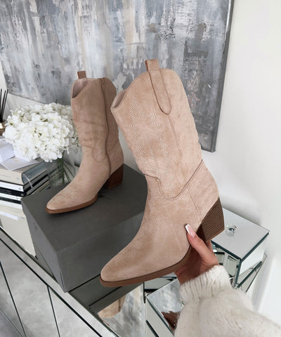Cowboy Stiefel Selenay Beige Midi  Ladypolitan ♡   