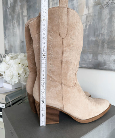 Cowboy Stiefel Selenay Beige Midi  Ladypolitan ♡   